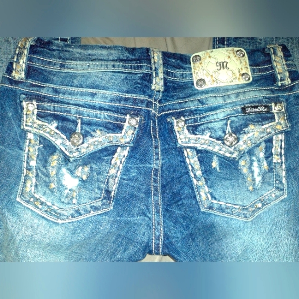 Embellished & Jeweled Miss Me Cropped Capris